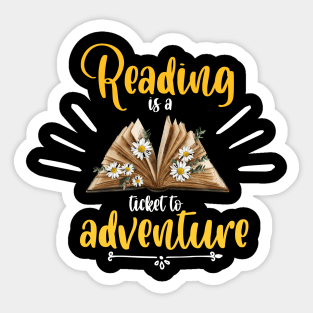 Reading Student Teachers Book shirt Adventure learning Sticker